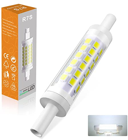 BVCL R7S LED 78mm, 7W Dimmbar R7S LED Birnen Kaltweiß 6000K 700LM AC 220-240V, Ersatz Für 70W J78 R7S Halogenlampen, Kein Flackern, 1er Pack
