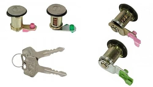 EASYSHOP24H SET 2 Cilindretto Serratura Porta Anteriore Sinistra e Destra per Niss Patrol da 1980 a 1991 Nottolino Blocchetto Impariglio con 2 Chiavi