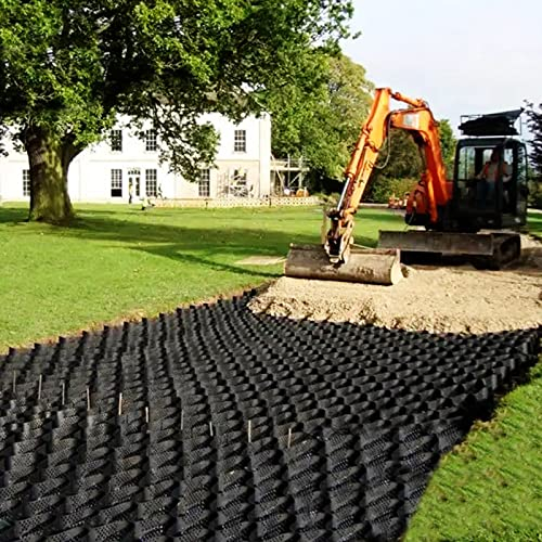 ERRULAN Kiesgitter Geogitter Für Stützmauer, Boden/Kies/leichte Fahrzeugauffahrt Kies Stabilisator, 5cm Dicke Wabe Durchlässig Pflaster Für Garten Gehweg (Color : WxH, Size : 1x5 m/3.3x16.5 ft)