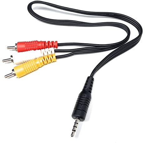DRUT 50cm short 3.5mm 4 Pole Jack Plug to 3 x RCA Phono Composite Audio Video AV AUX Lead Cable 1.6ft