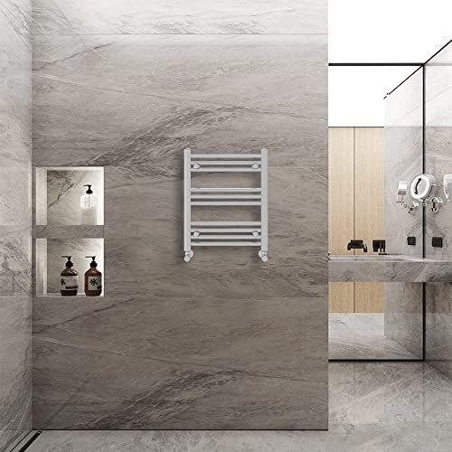 Warmehaus Straight Heated Towel Rail Radiator Ladder Chrome 600x500mm Central Heating Radiators for Bathroom Kitchen