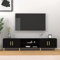 JUNZAI TV-Schrank Schwarz 180x31,5x40 cm Holzwerkstoff, TV Lowboard, Fernsehschrank, Fernsehtisch, Fernseher Schrank, TV Sideboard, TV Board, TV Cabinet, TV Bank, TV Kommode - 816257