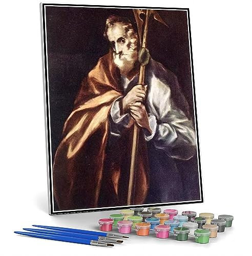 Zahlenmalerei für Erwachsene Apostel st Thaddäus Judas Gemälde von El Greco DIY Ölgemälde Malen nach Zahlen Kits