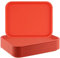 ZOENHOU Paquete de 10 bandejas rectangulares de plástico para servir comida rápida de 14 x 10 pulgadas, 35 x 27 cm, bandejas de plástico para servir alimentos, naranja