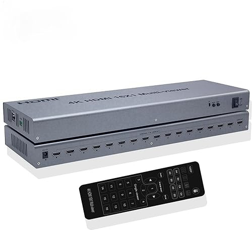 4K 16 x 1 HDMI Multiviewer, 16 x 1 HDMI Splitter, vier Bildschirme, Multiviewer Splitter 2 4 6 8 16 in 1 Out Seamless Switch PC Kamera PC Bildschirm Splitter für TV-Monitor (4K 30Hz)