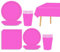 69P Hot Pink Party Tableware Plastic Table Cloth Cover,Paper Plates,Napkins and Cups for Barbie Party Supplies,Bright Pink Party Decoration Dinnerware Set for Kids Adults Birthday,Xmas Party