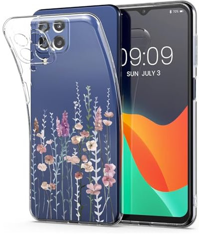 Kaywzo Cover per Samsung Galaxy M53 5G,Custodia in Trasparente TPU con Modello del Modelli di Fiori Colorati,Ultra Sottile Donna Silicone Phone Protezione Case Cover-3