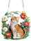 Lebartm DIY Diamant-Anhänger Ornament Katze Special Shaped Crystal Diamant Malerei hängend Einseitiges Diamant Ornament für Erwachsene Haus Garten Wand Tür Dekor