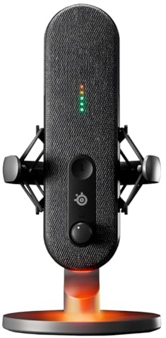 SteelSeries Alias USB-Mikrofon für PC, 3X größere Kapsel für Gaming, Streaming und Podcasting, Sonar für Streamer, Audio-Software, AI-Rauschunterdrückung, Schwarz (erneuert)