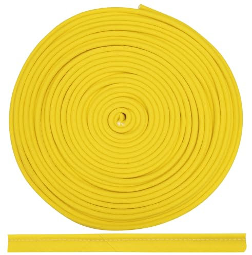 AERZETIX - C72042 - Paspel Schrägband Zierband 4,5 meter x 10 mm - aus 50% polyester und 50% baumwolle - farbe gelb - passepartout borten kleidung kissen quilt paspeln zum nähen