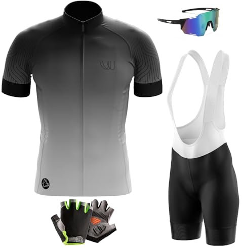 Herren Fahrradtrikot,Kurzärmliges Set,Herren Kurzarm Fahrrad Trikot Set mit 9D-Gel-gepolsterten Shorts, Fahrradbekleidung Set für Mountainbikes (M,Typ-13)