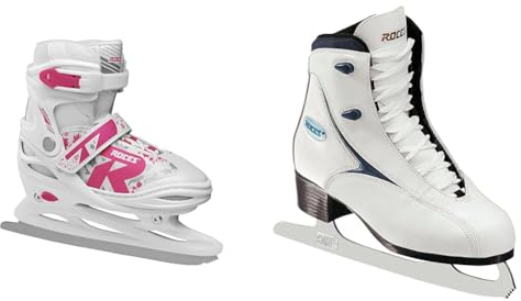 Roces Kinder Jokey Ice 2.0 Verstellbarer Schlittschuh, White/Fuchsia, 38-41 & Damen Schlittschuhe Rfg 1 Damen Schlittschuh, Weiß, 41 EU