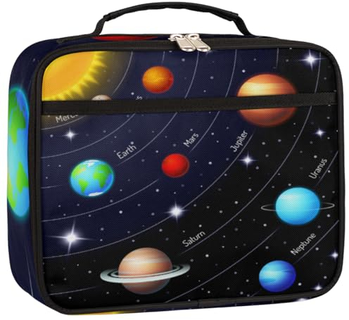 Universe Galaxy Solar System Lunch Box Insulated Lunch Bag Planet Lunchbox Cooler Thermal Meal Container Tote for Travel Picnic Work