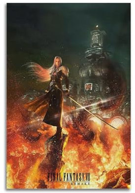TWFSRXVWTS Final Fantasy VII Remake Wandrolle, Vol-Poster, dekoratives Gemälde, Leinwand, Wandposter und Kunstdruck, moderne Familienschlafzimmer-Dekoration, Poster, 20 x 30 cm