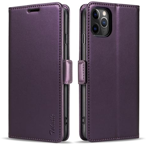 TOHULLE Wallet Case for iPhone 11 Pro Max (6.5), RFID Blocking Card Holder Kickstand Magnetic Closure Flip Case Premium PU Leather Protective Phone Case Cover for iPhone 11 Pro Max - Purple