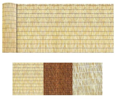 MObyat Natürlicher Schilfrohrzaun, 50cm 60cm 70cm 80cm 90cm 100cm Sichtschutzzaun, Sichtschutzmatte Sichtschutz Zaun Balkon Windschutz Dekorationen, Schilfrohr Zaunrollen(Khaki Black)