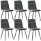 ANVOFONG Esszimmerstühle 6er Set,küchenstühle mit Metallfuß,für Stühle Esszimmer, Wohnzimmer, Küche, Schlafzimmer und Empfangsraum-Dunkelgrau
