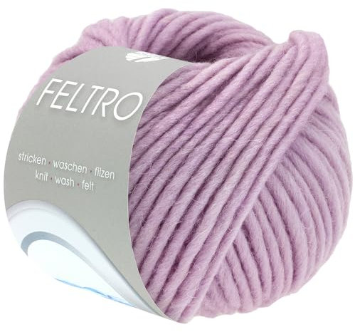 LANA GROSSA Feltro | Filzgarn für Kreativhandwerk, vielseitig, hochwertige Wolle zum Nass- und Trockenfilzen | Handstrickgarn aus 100% Schurwolle | 50g Wolle zum Stricken & Häkeln | 50m FB 118