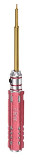 sourcing map RC Hex Screwdriver 0.9mm Mini Titanium Hexagon Screwdrivers Wrench RC Hex Driver Repair Tool for Models Car Helicopter Boat, Red