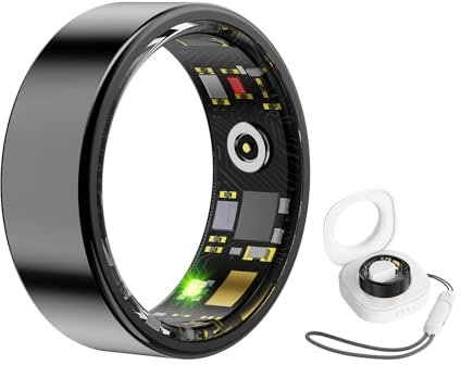Pgtc Anillo Inteligente,Anillo de Fitness para Hombres y Mujeres,Contador de Calorías,Rastreador de Sueño,Anillo de Salud,Anillo Inteligente Impermeable IP68 Compatible con Android iOS(Negro,11)