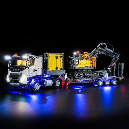 Kit d'éclairage LED compatible avec Lego Volvo FMX Truck & EC230 Electric Excavator (pas de modèle), kit d'éclairage décoratif compatible avec camion Technic Volvo FMX avec pelleteuse à chenilles