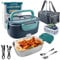BORDEAG 1.5L Elektrische Lunchbox 60W, Speisenwärmer, Essensbox Warmes Mittagessen, mit Gabel, Löffel und Isolierter Tragetasche, für Arbeit Auto Lkw