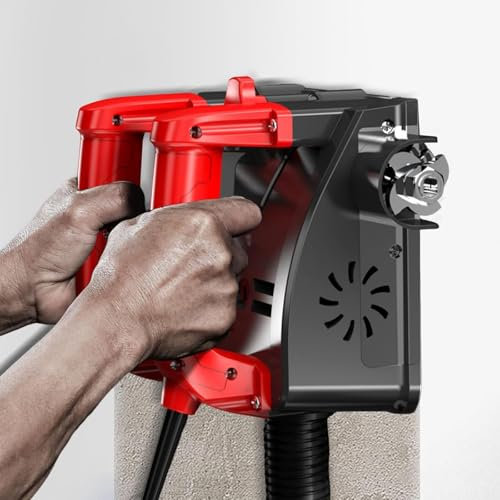 Dfdieratve Pialla Elettrica da Muro da 1680 W, profondità di Piallatura da 1 a 4 mm, Pialla da Muro da 1000 a 4000 Giri/Min, 90° Senza Angolo Morto, Macchina per Pareti per Cartongesso e Intonaco