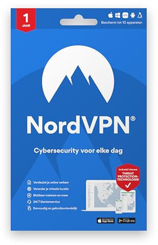 NordVPN Standard, 10 dispositivi, 1 anno, VPN e sicurezza informatica, Consegna tramite posta