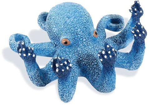 LAIXIABAO Octopus Aquarium Ornaments Decoration Artificial Sea Life Glow Fish Tank Decorations Aquarium Accessories Garden Decor Ornaments (Blue)