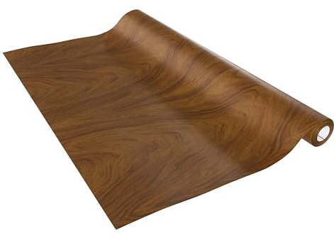 Venilia Möbelfolie selbstklebend, Nuss Französich Holzoptik, 45 cm x 2 m, Deco Standard, PVC, langlebig, einfache Entfernung, hitzebeständig, reißfest, 56150