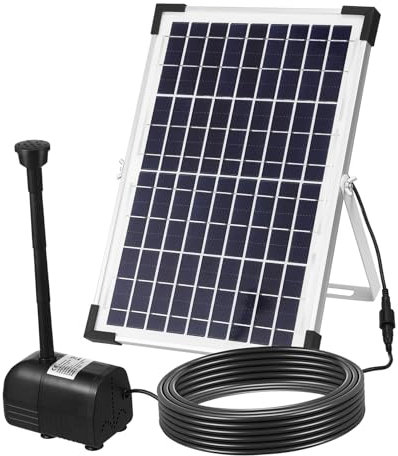 MOBUTOFU Solar Wasserpumpe Für Außenbrunnen Und Teich 12 W Effiziente Solar Wasserbrunnen Pumpe Ideal Für Garten Und Wasserspiele Und Leistungsstark