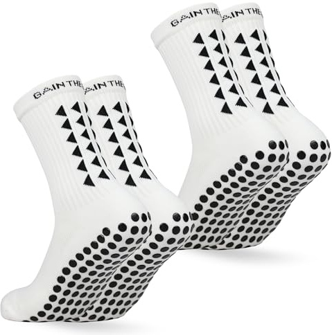 Gain The Edge Football Grip Socks 3.0-2pc and 4pc Set - Non Slip Football Socks - Updated Model