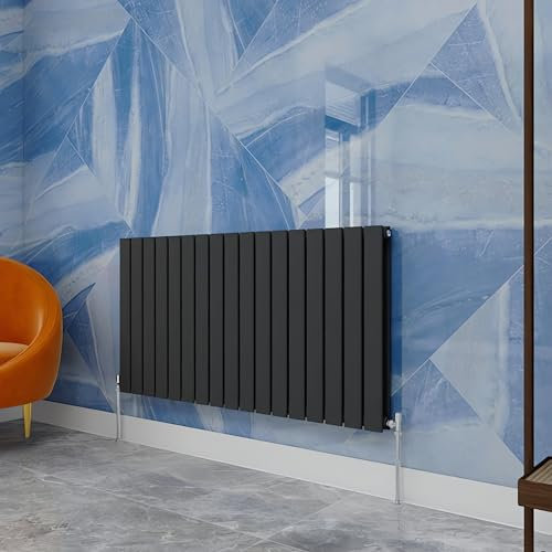 Central Heating Radiator,600x1156mm Anthracite Horizontal Flat Double Panel Column Energy-efficient for Morden Multi-Scene
