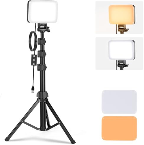 NEEWER BASICS LED Videoleuchte Panel Beleuchtung Set zweifarbige dimmbare tragbare Studioleuchten mit Stativ und Filtern 3200K ~ 5600K CRI 95 750Lux für Fotografie Videoaufzeichnung BP66