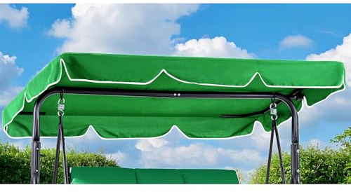 Hollywoodschaukel Dachbezug Wasserdicht,Hollywood Swing Ersatzdach mit Klettverschluss, Gartenschaukel Dach mit 4 Verstellbare Tunnel (Grün)