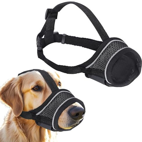 Hunde Maulkorb Maulkorb Verstellbares Gurtband Geeignet für Maulkörbe von mittleren und großen Hunden Verhinderung von Kauen Bellen und Beißen (M)
