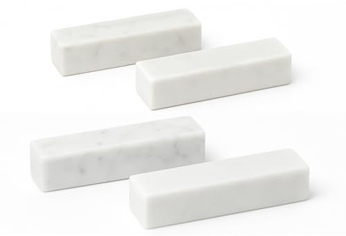 FORME STUDIO Set 4 Poggia Posate in Marmo Bianco di Carrara – Supporto Elegante per Posate e Bacchette – Accessorio Artigianale da Tavola Made in Italy