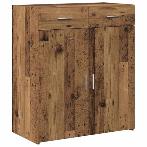 vidaXL Storage Cabinet Old wood 80 x 42.5 x 93.5 cm Engineered wood, Living Room Storage, Rustic Buffet Table, Wooden Cabinet, Dining Organizer, Stylish Solution, Contemporary Decor