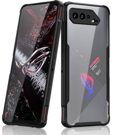 HikerClub Hülle für ROG Phone 5 und ROG 5 Pro (2021) Handyhülle, Ultradünn Transparent mit Anti-Rutsch-Textur, Kompatibel mit Air Trigger, EingebautKameraschutz und Staubstopfen Stoßfeste Case