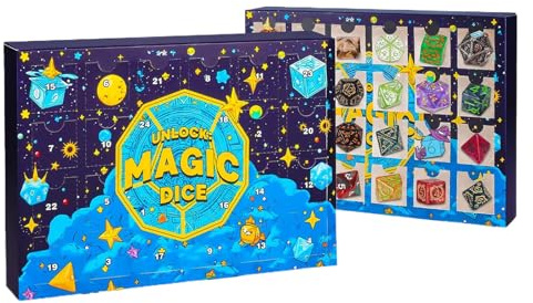Adventswürfel-Set – 24 Tage Urlaubsspiel, RPG-Tischteile, saisonales Geschenk, Countdown-Pack im charmanten Stil | Würfelspiel für Männer und Frauen, von