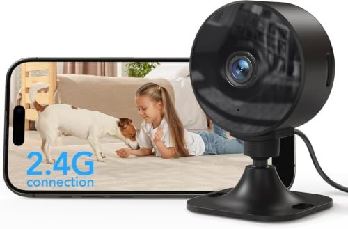 GNCC Kamera Überwachung Innen, 1080P Überwachungskamera Innen, 2.4Ghz WiFi | Nachtsicht, PIR Bewegungserkennung, WLAN Kamera Indoor Hundekamera mit APP, 2-Wege-Audio, Kompatibel Alexa, SD Speicher/Cloud