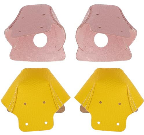 HOMSFOU Protections pour Patins à roulettes 2 Paires Couvre-Orteils en Cuir Texturé Résistant, Embouts Antifriction Coloris Rose et Jaune pour Rollers, Accessoire Essentiel pour Patinage