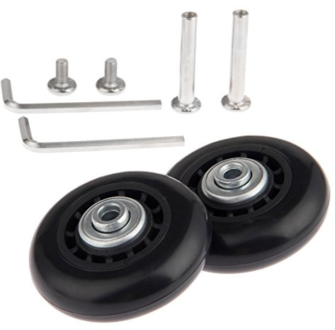 2Set 60x18mm Gepäck Koffer Ersatzräder Ersatz Wheels mit Achsen Schraubenschlüssel Reparatur