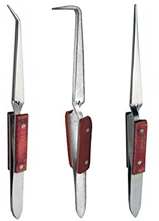 Bundle: Cross Lock Fiber grip saldatura pinzette set – 16,5 cm saldatura pinzette (ca. Angolo di gradi), 15,2 cm saldatura pinzette (ca. gradi di angolo) & 16,5 cm dritto saldatura pinzette (immagine