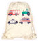 HECKBO Kinder Turnbeutel Jungen Mädchen mit Feuerwehr, Traktor, Krankenwagen & Polizei - Gymsack, Rucksack, Spieltasche, Sportbeutel, Schuhbeutel, Tasche für Jungen Jungs