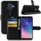 COPHONE® Funda de Cuero Negro Samsung Galaxy A6 2018. Funda Protectora Funda Monedero Negro Galaxy A6 2018. Carcasa Magnético Galaxy A6 2018