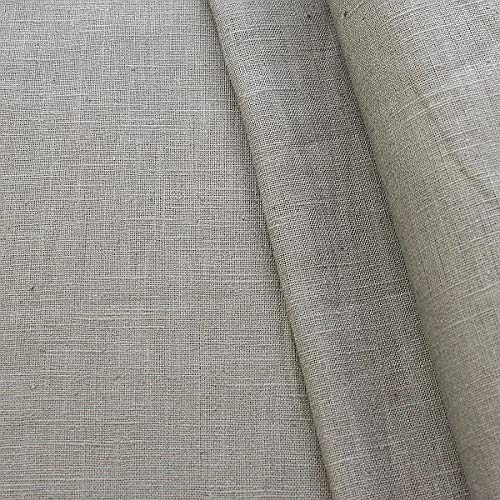 STOFFKONTOR 100% Leinen Stoff Meterware Taupe