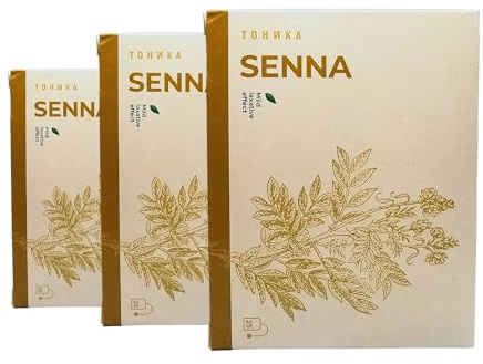 TONIKA Thé séné laxatif - 20 sachets (Pack de 3) - Nettoyage du colon - Soulagement de la constipation - 9 cm x 11 cm x 9 cm