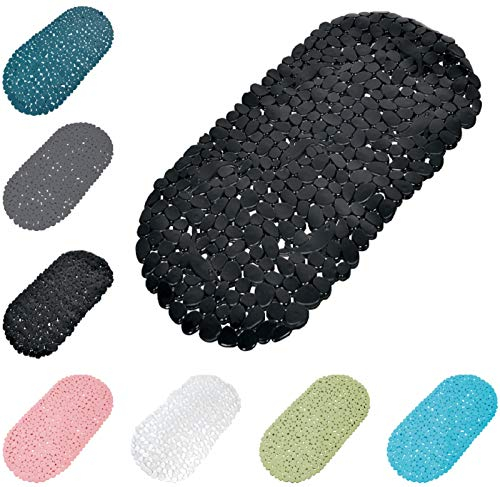 one-home Badewannenmatte Duschmatte 36x69 cm Badewanneneinlage Kinder Antirutschmatte, Farbe:schwarz