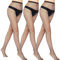 Libella 3 Piezas Medias de Rejilla para Mujer Medias de Rejilla Negras Medias de Rejilla de Cintura Alta elásticas Sexy Medias de Rejilla red de tamaño mediano 27219